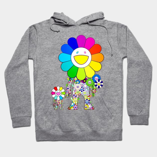 Takashi Murakami Flower Rainbow Hoodie by lacosink